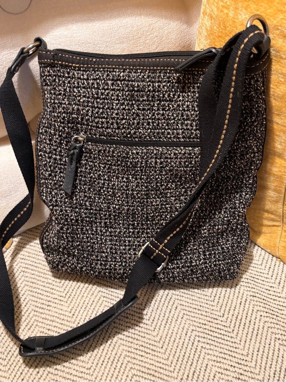 Black Woven Crossbody Bag by the Sak